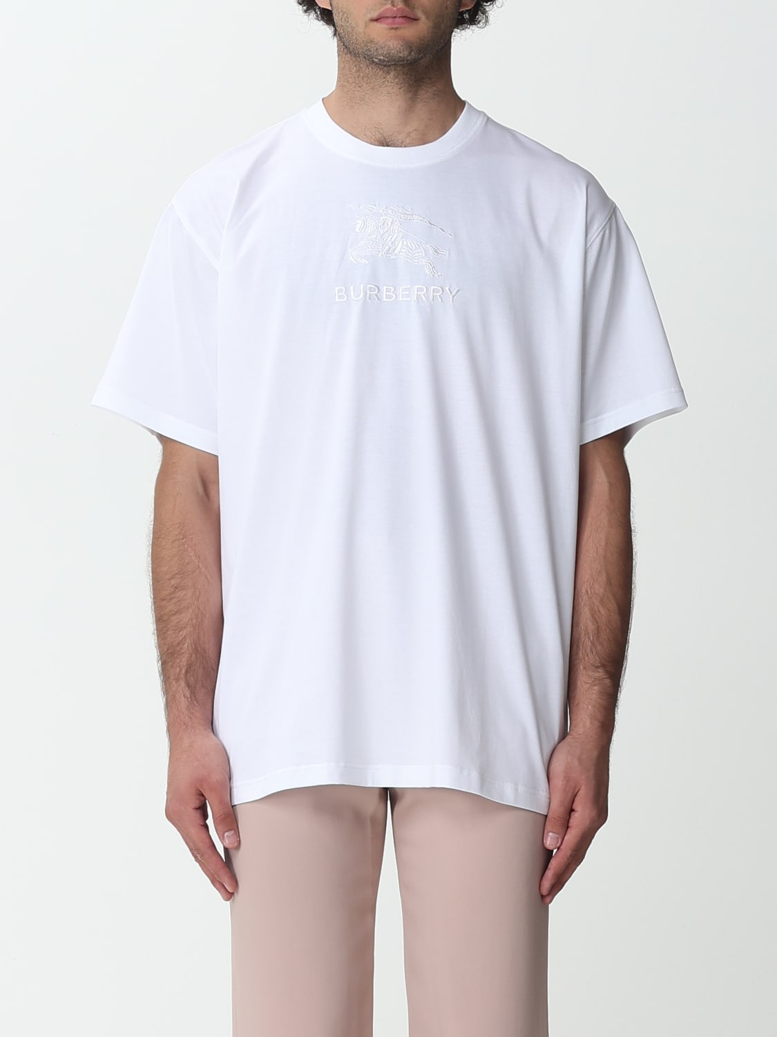 Burberry cotton t-shirt with embroidery - White | 8072751 | GIGLIO.COM
