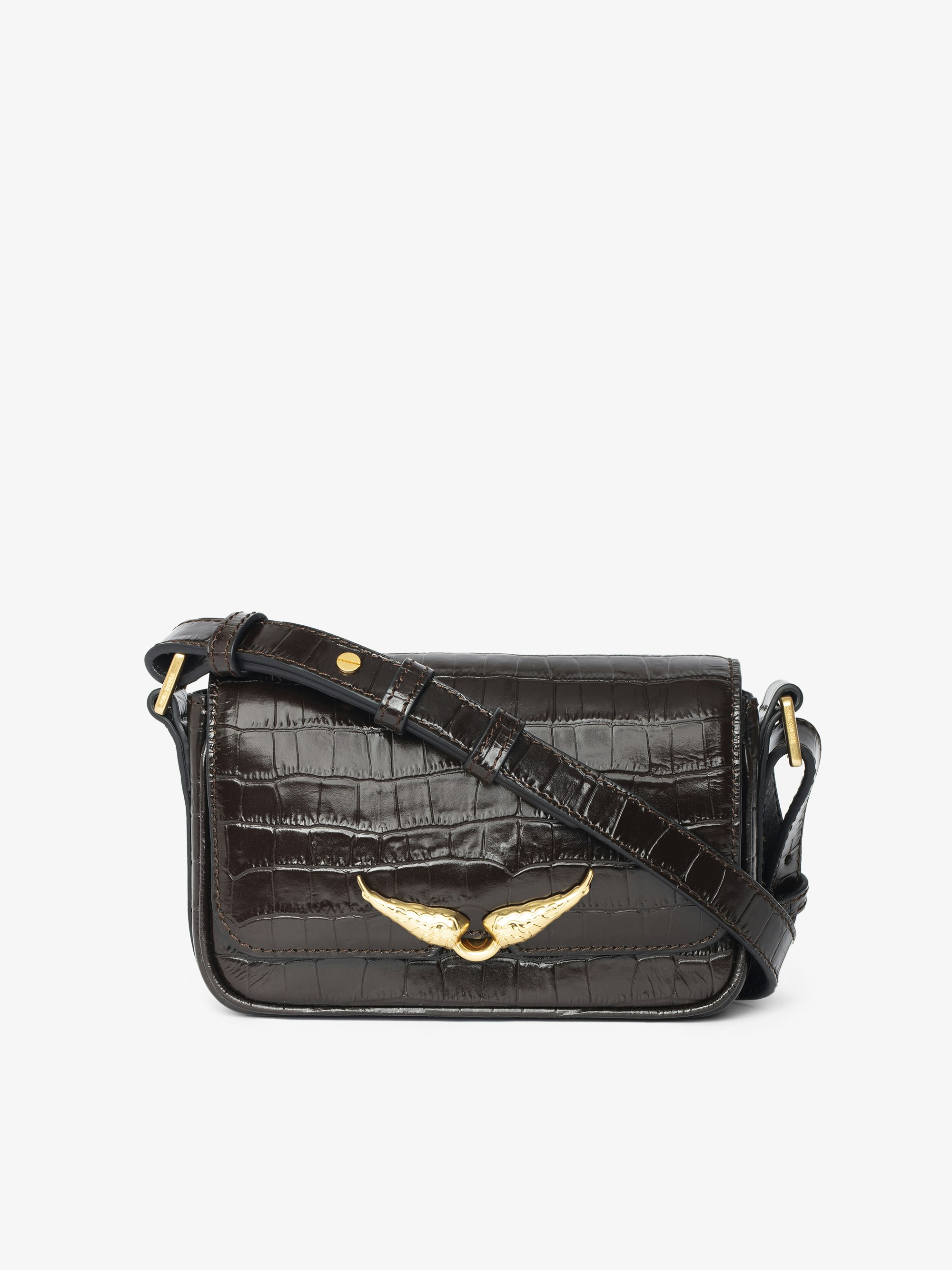 The Zazi Croco Brown Leather Bag | Zadig&Voltaire | Zadig&Voltaire