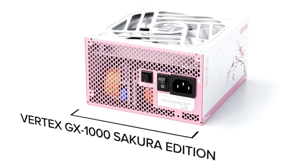 ホワイトとピンク、桜をイメージした特別カラーリング仕様のATX電源
