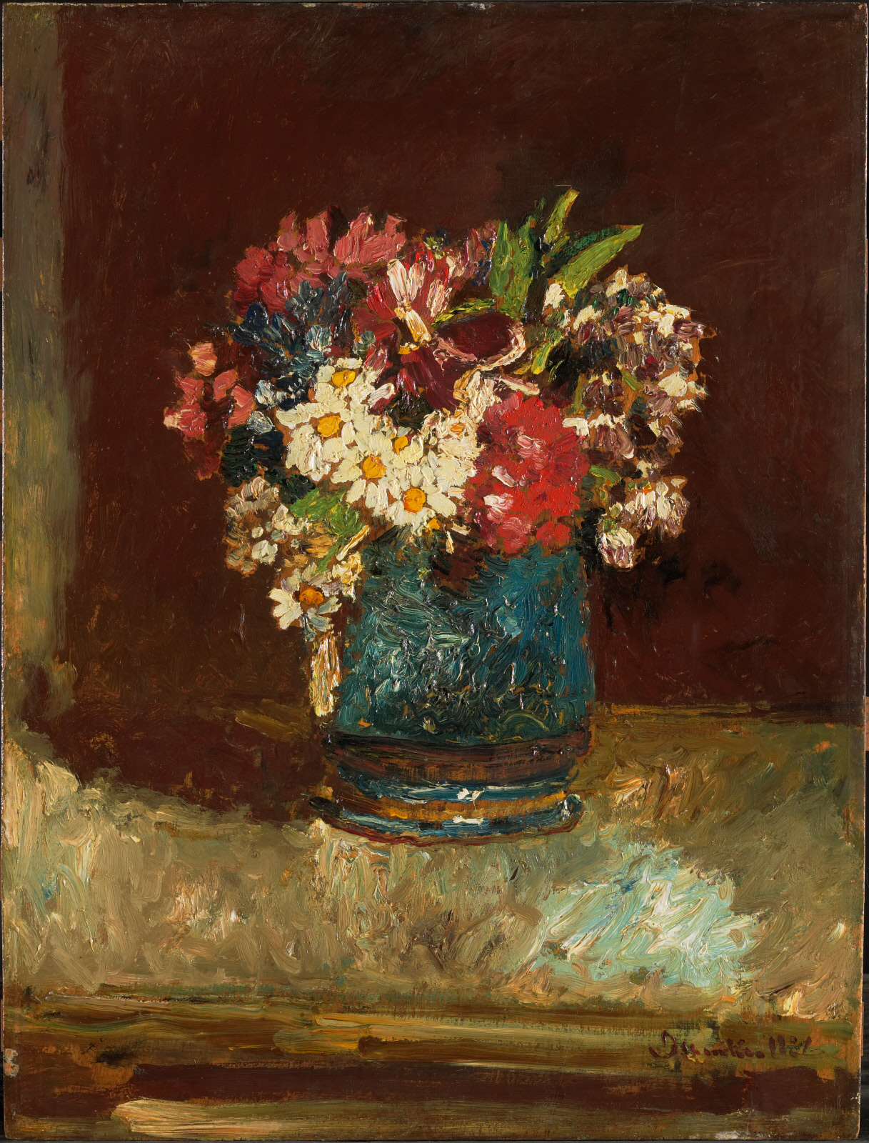 Flowers in a Blue Vase