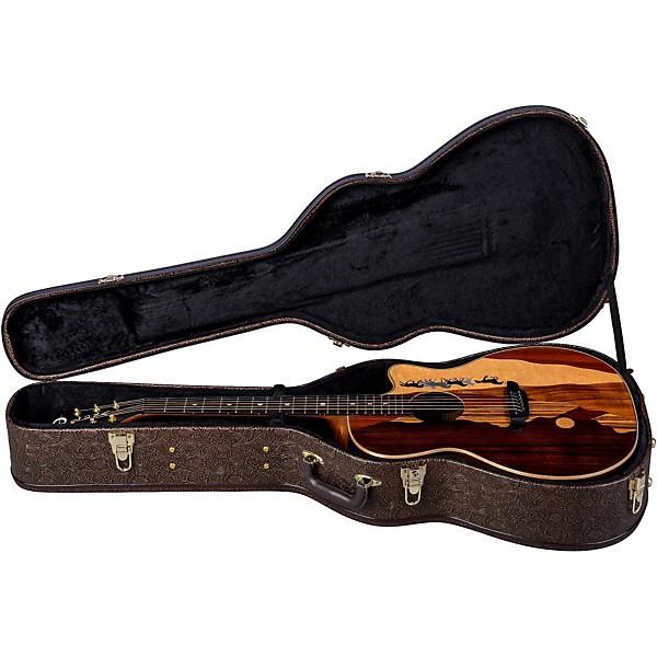 Open Box Luna Vista Mustang Tropical Wood RSW Back Acoustic