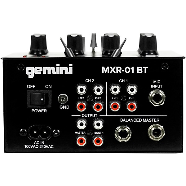 Gemini MXR-01BT 2 Channel Professional DJ Mixer With Bluetooth
