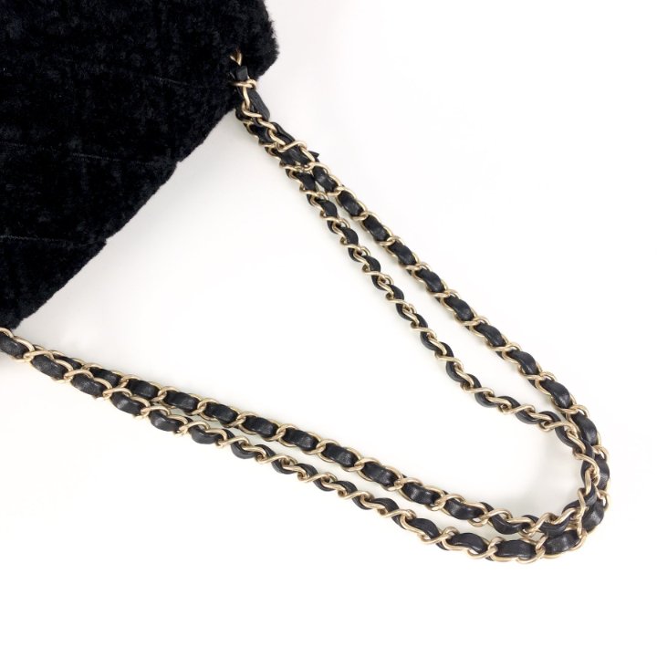 Chanel Seasonal Small Flap Black Shearling - Luxe Du Jour