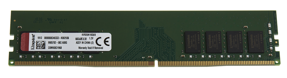 KVR26N19S8/8 | Kingston 8 GB DDR4 Desktop RAM 2666 MHz, DIMM, 1.2