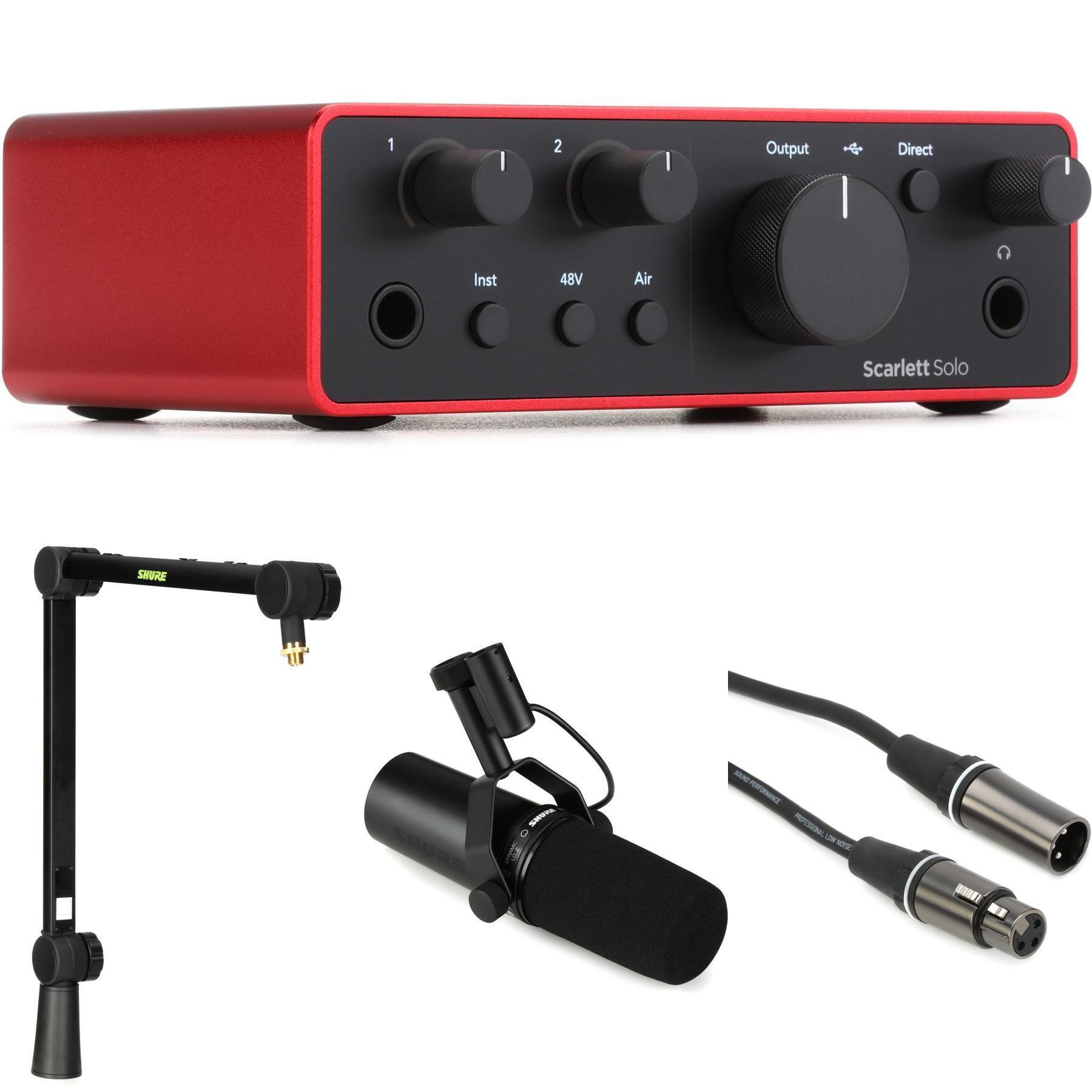 Focusrite Scarlett Solo 4th Gen USB Audio Interface and Shure