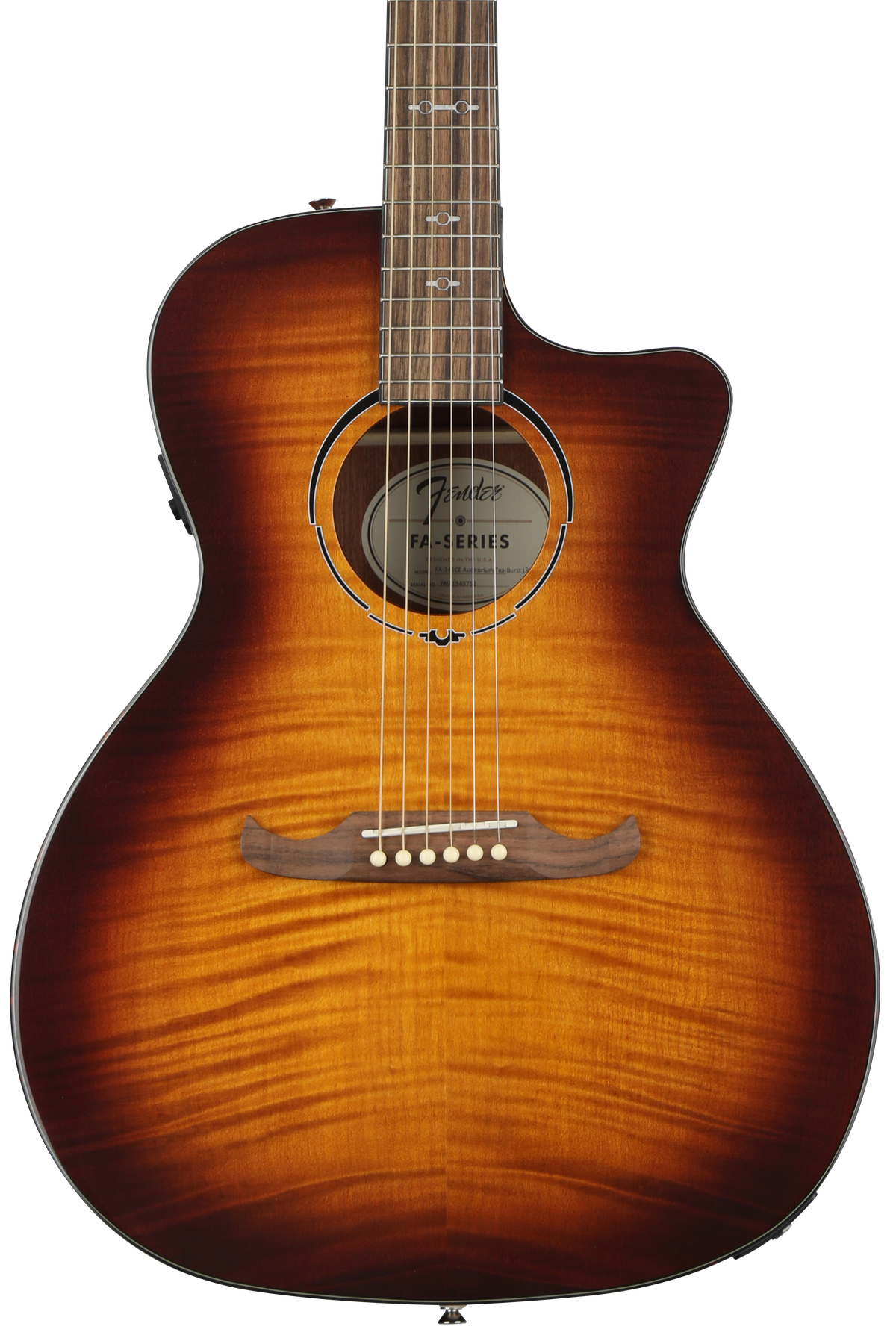 Fender FA-345CE Auditorium - 3-Tone Tea Burst | Sweetwater