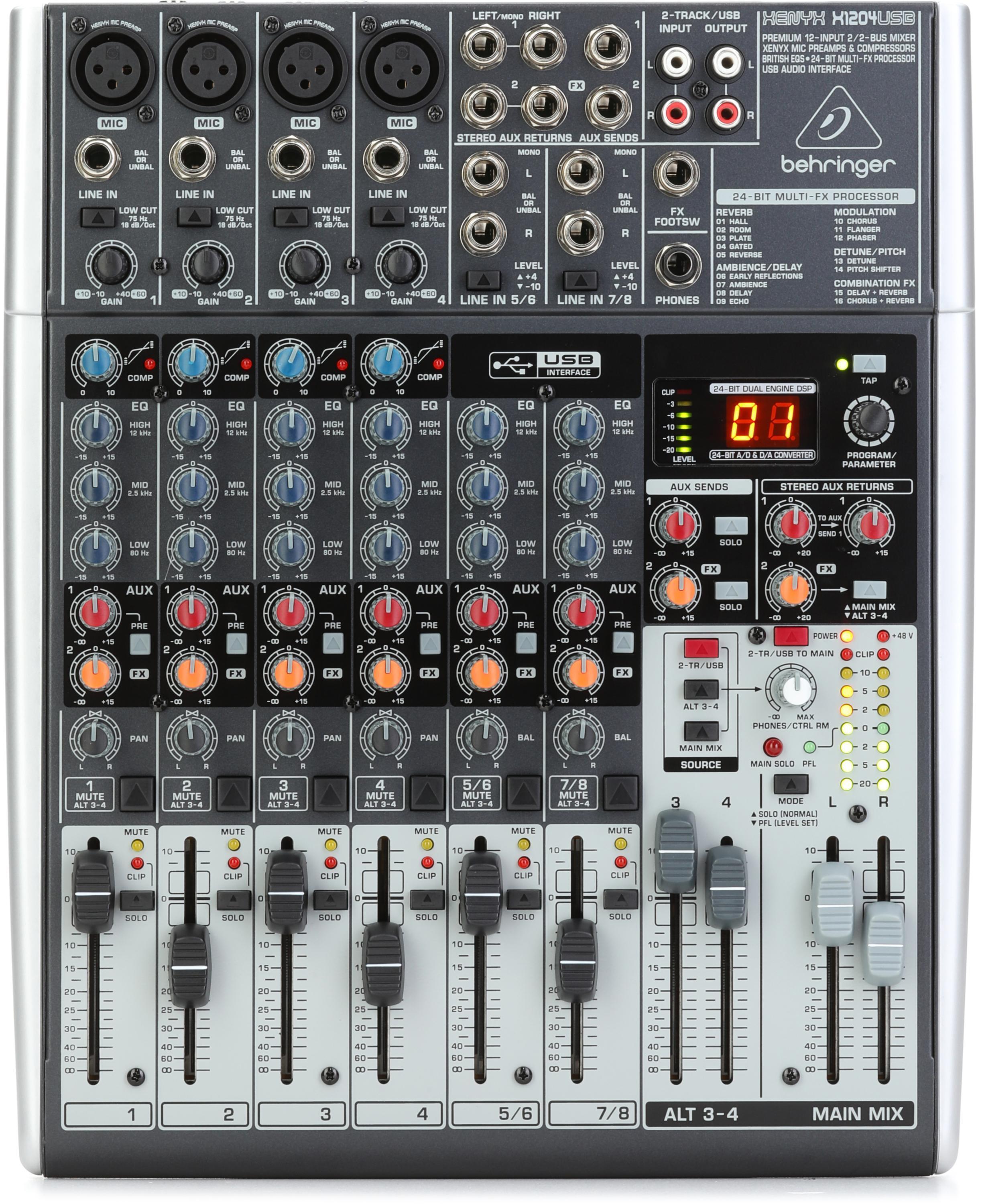 Behringer Xenyx QX1002USB Mixer with USB and Effects | Sweetwater