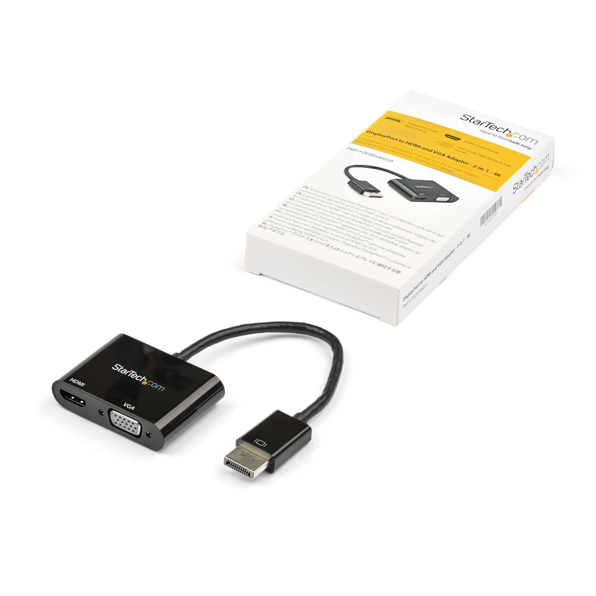 DisplayPort 1.2 - HDMI/VGA 変換アダプター／4K60Hz／アクティブ
