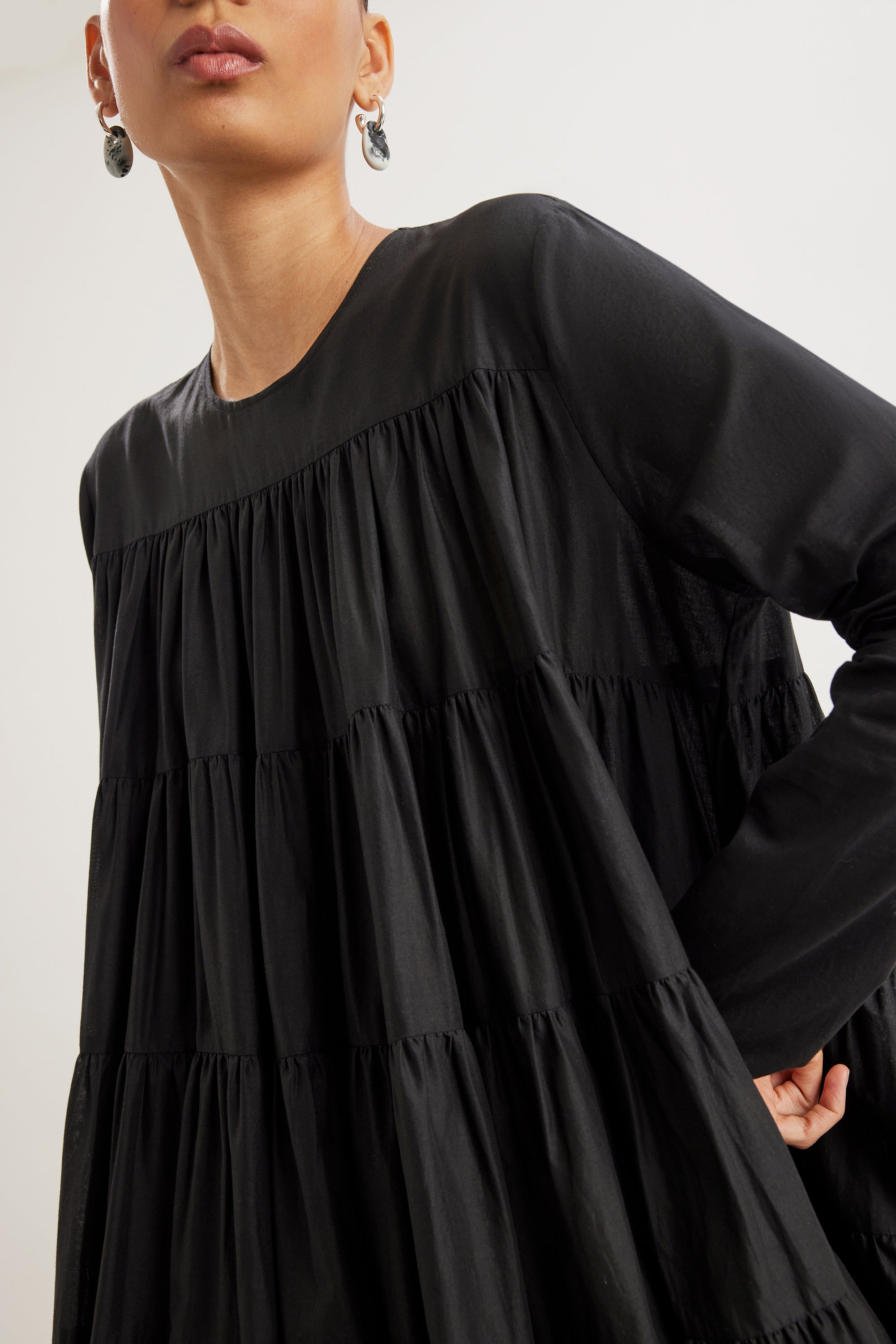 Merlette Soliman Tiered Dress in Black