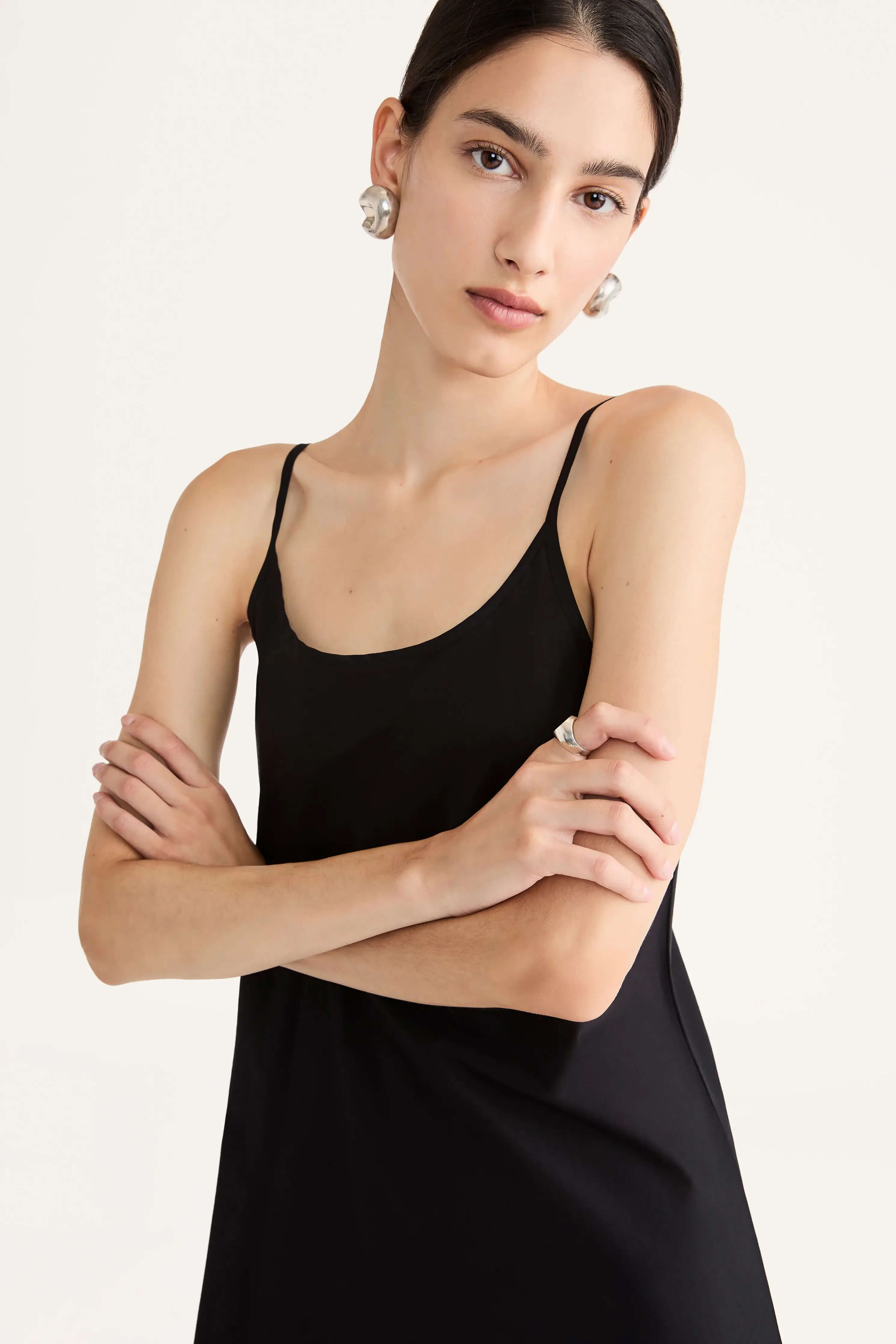 Merlette Short Slip Dress in Black