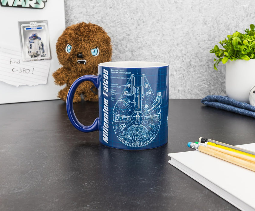 Star Wars Millennium Falcon Schematics Ceramic Mug | Holds 20