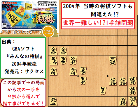 世界一難しい!?1手詰将棋」問題図より初手△7四角 | マイナー将棋ブログ