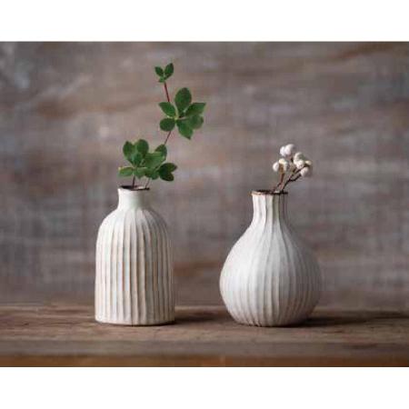 わかさま陶芸＞益子焼 一輪挿しペア 雅（アイボリー） | 栃木県益子町