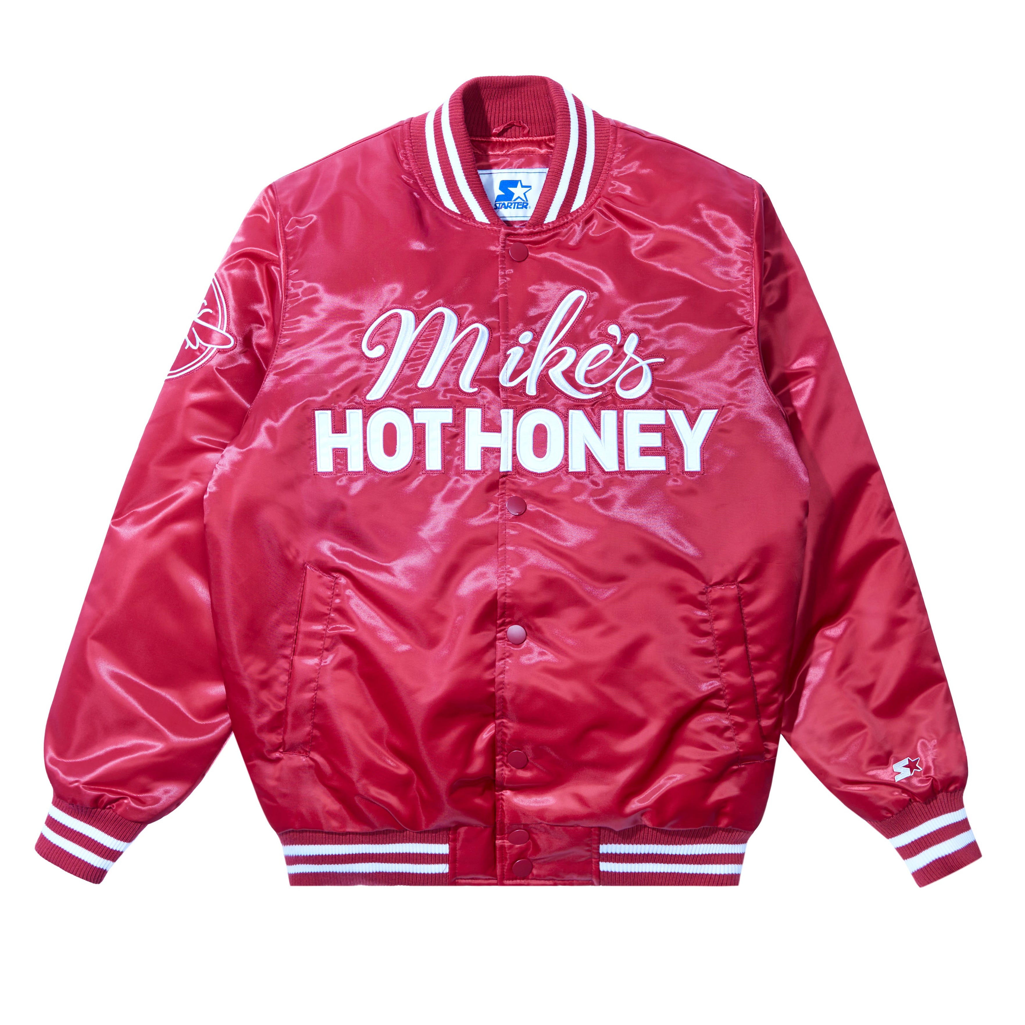 Starter Jacket RED – Mike's Hot Honey