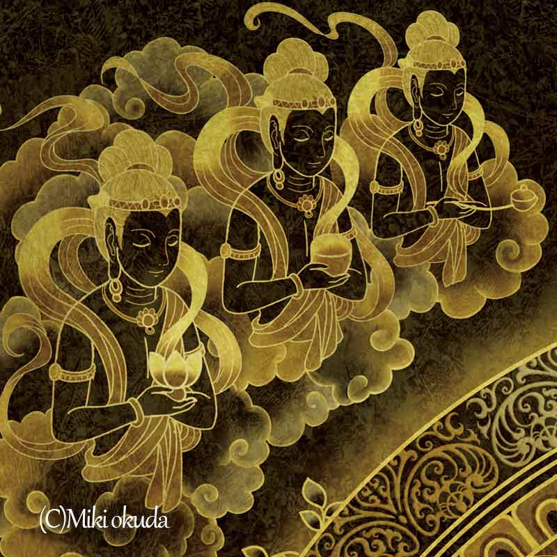 弥勒菩薩 開運絵 仏画 ジクレー版画 スピリチュアル 大判サイズ – 癒し