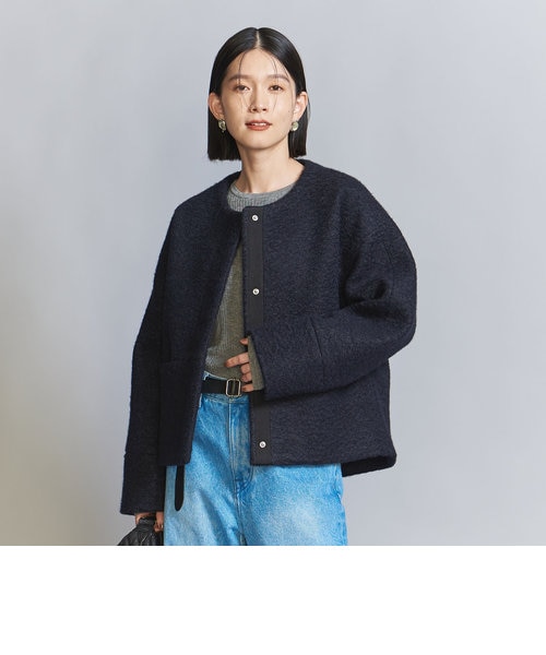 WEB限定】ブークレ ノーカラーショートコート｜ビューティー＆ユース