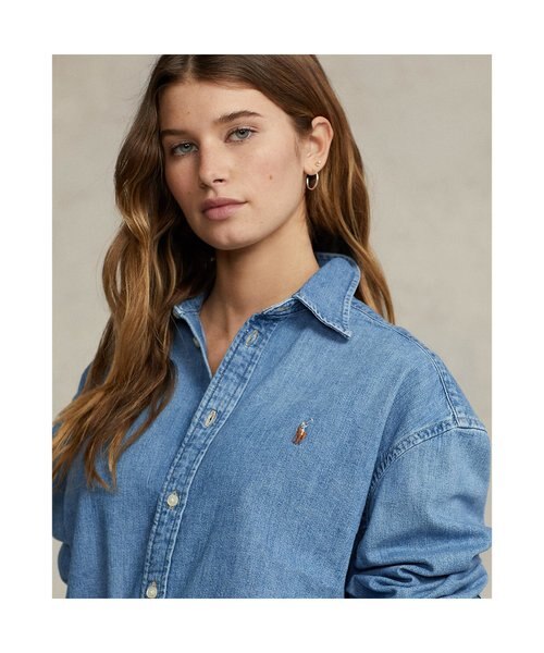 ワイド クロップド デニム シャツ｜ポロ ラルフ ローレンの通販｜&mall