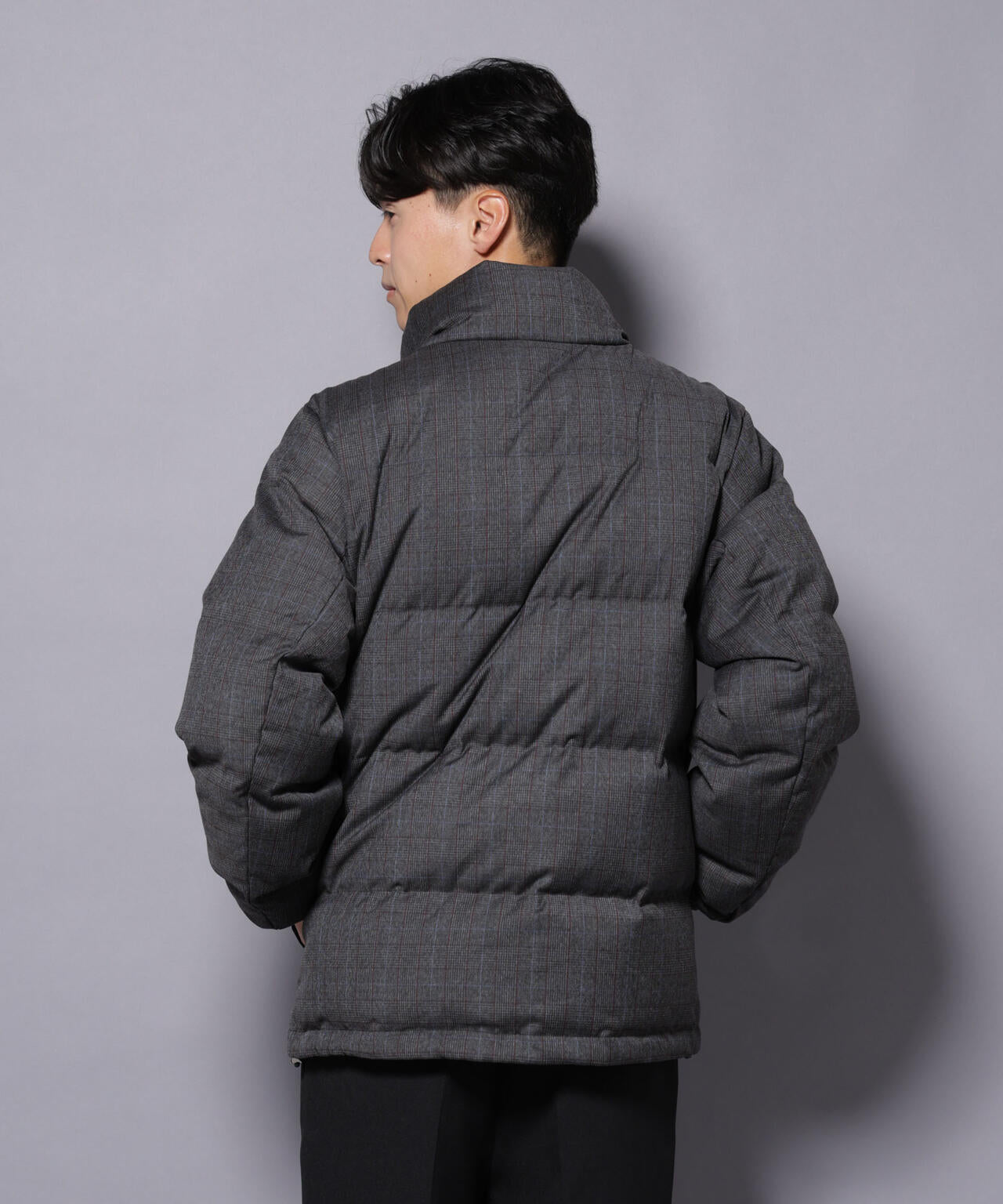 DELEGANTE エアリーサキソニー／グレンチェックTAIONダウンジャケット