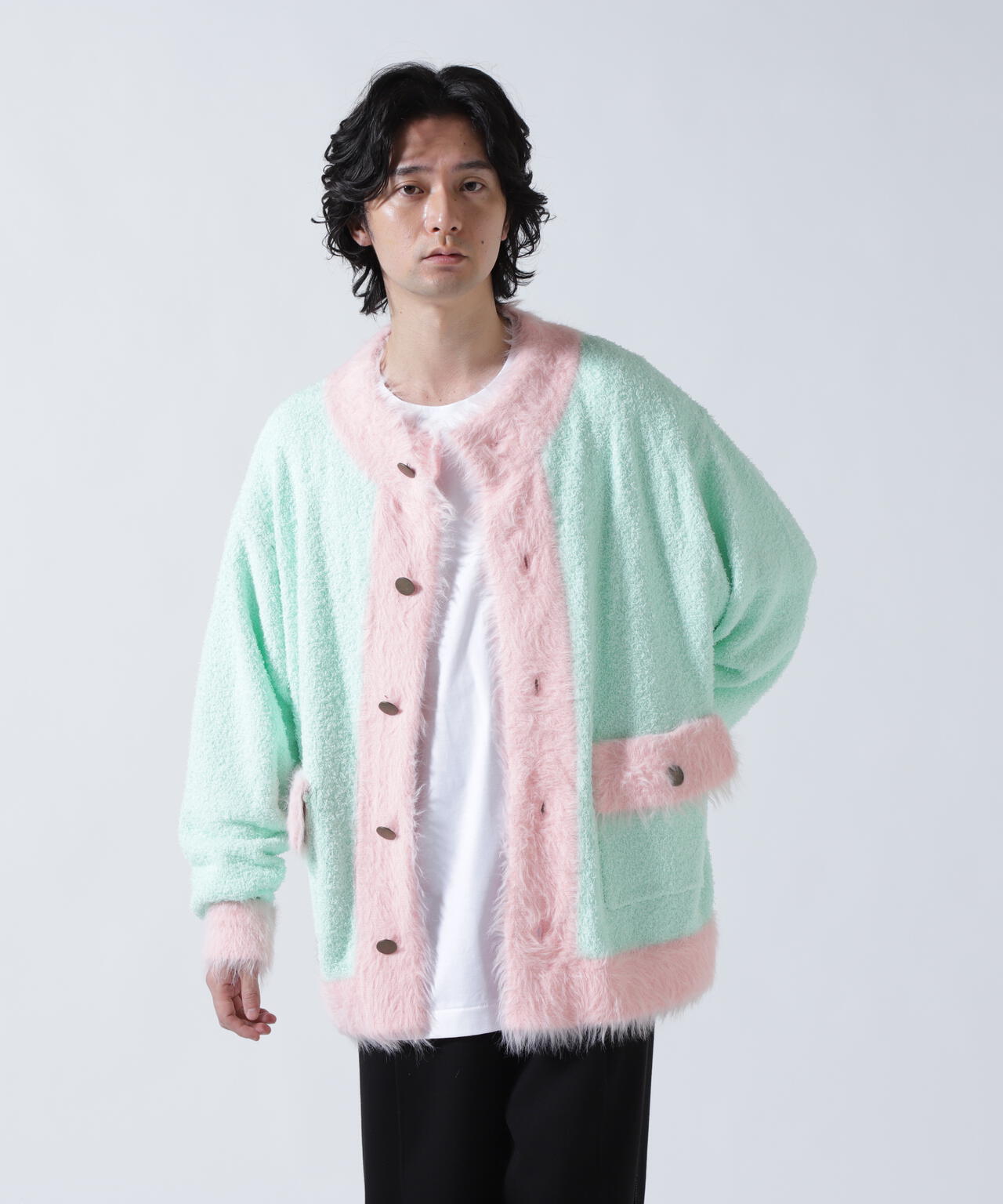 amok /アモク/COLLARLESS KNIT JACKET | ROYAL FLASH（ロイヤル