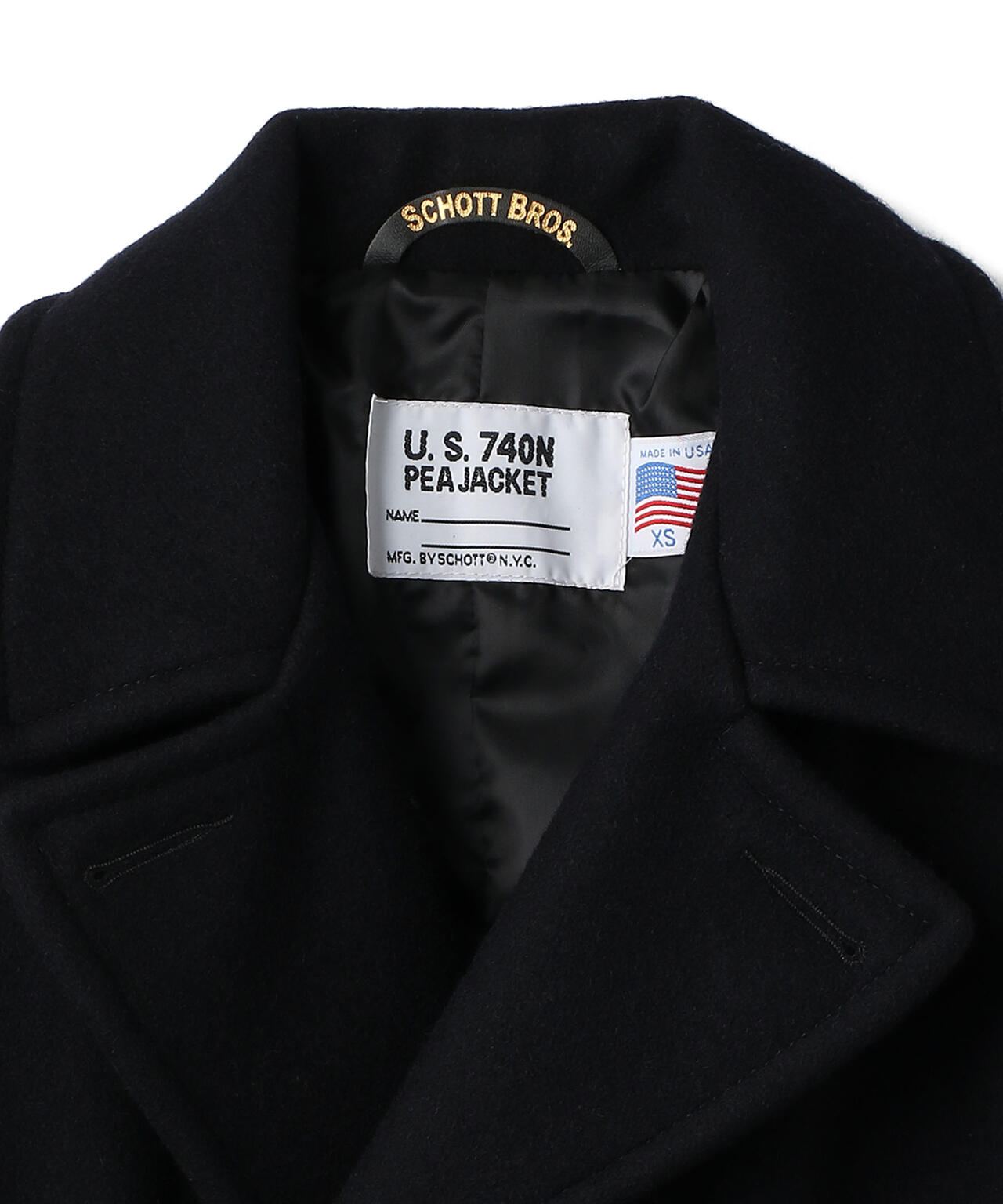 714US LONG MELTON PEACOAT/ロング メルトン ピーコート | Schott