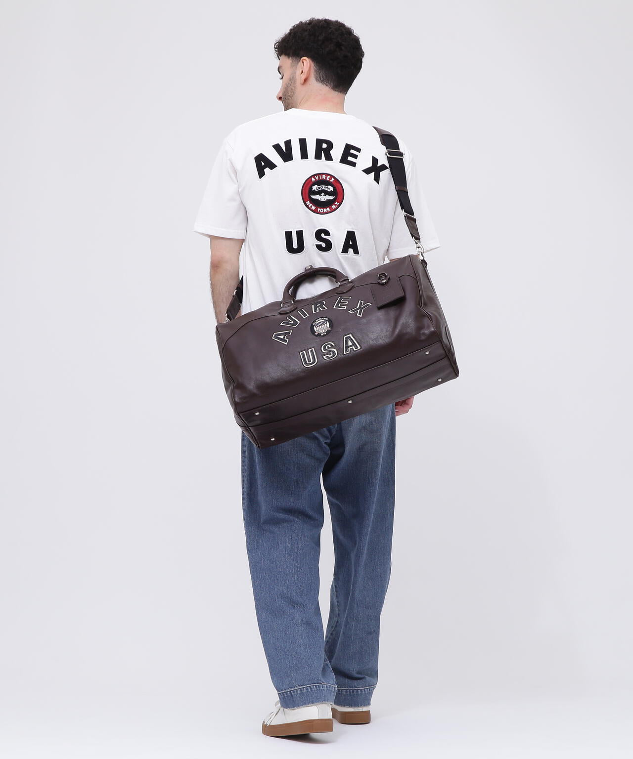 直営店別注》VARSITY LEATHER DUFFLE BAG / バーシティレザー ダッフル