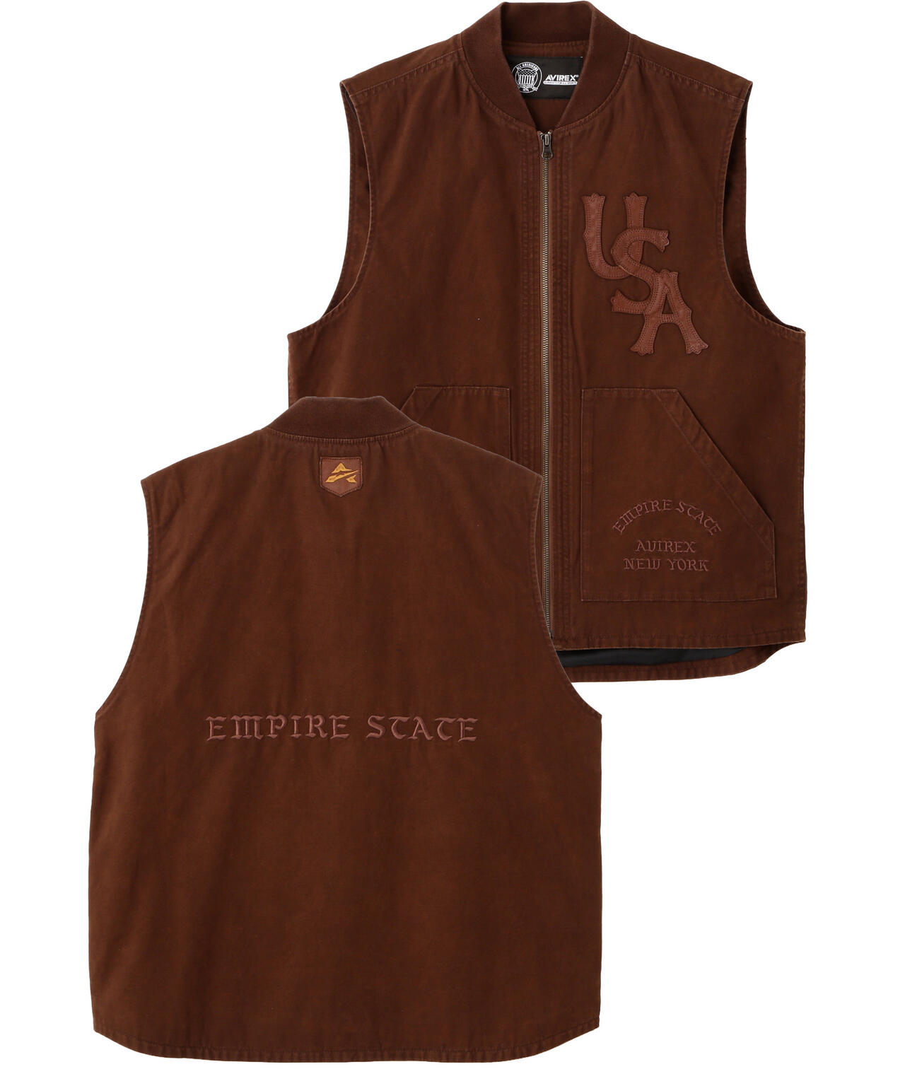 LEATHER PATCH DUCK VEST | AVIREX（アヴィレックス） ｜【公式】通販