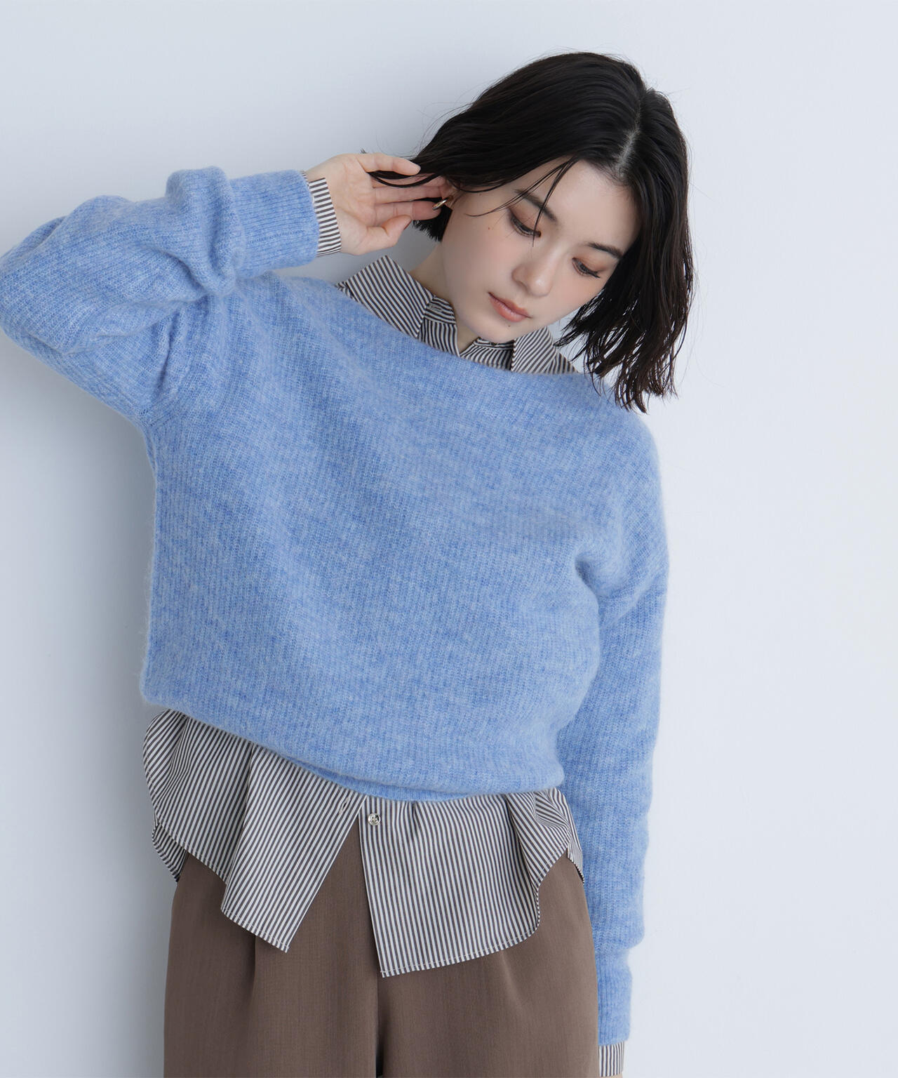 アルパカ混クルーネックニット | NATURAL BEAUTY BASIC（ナチュラル