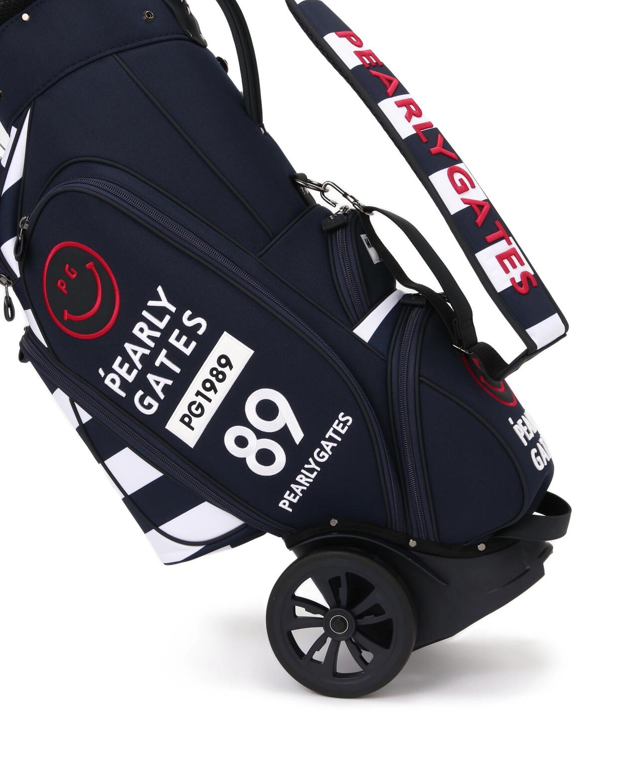 キャスター付きボーダー柄キャディバッグ (46インチ対応)(9型) (UNISEX