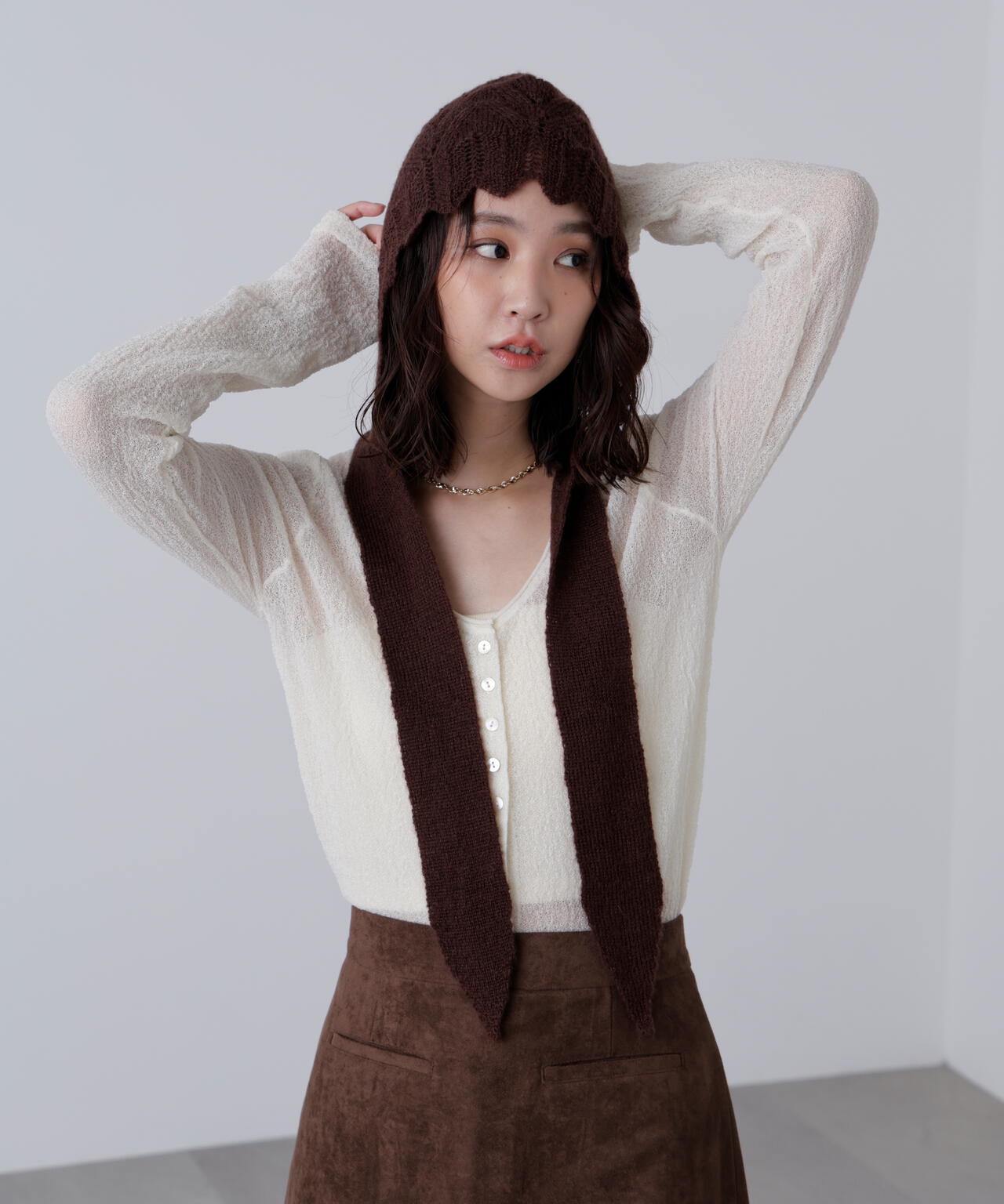 透かし編みフードマフラー | FREE'S MART（フリーズマート） ｜【公式