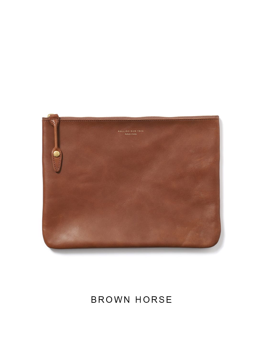 SQUARE ZIP AND SNAP POUCH -LEATHER-|スクウェアジップ アンド