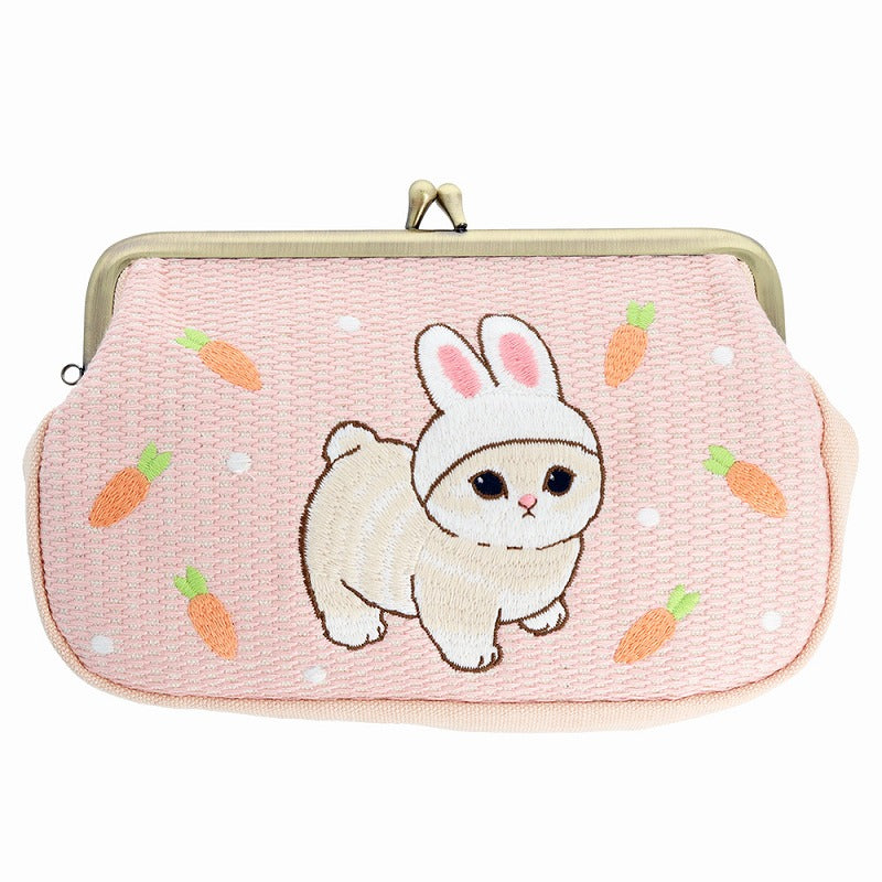 mofusand 畳刺繍がま口ポーチ(うさにゃん) | mofusandもふもふマーケット