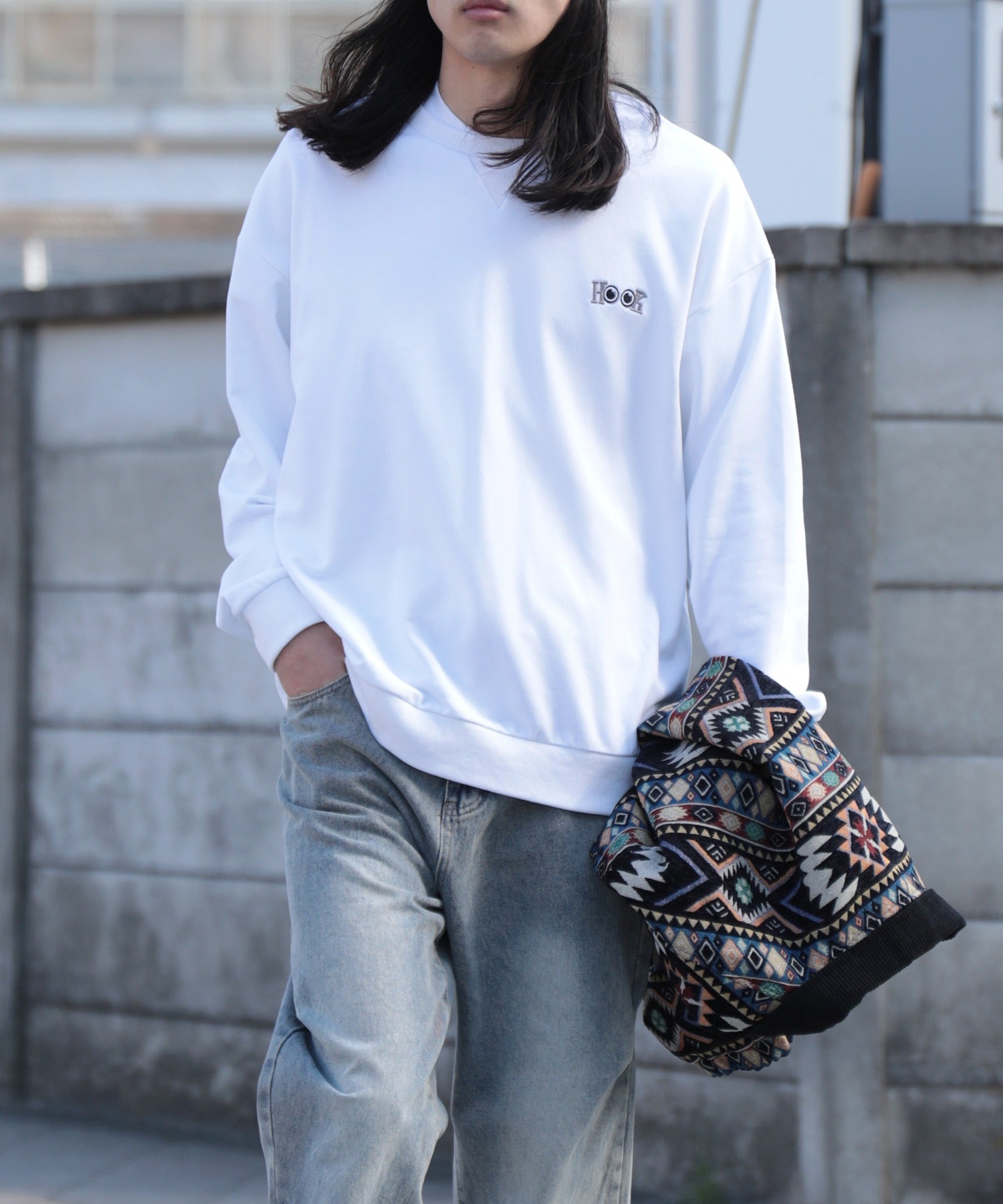 HOOK -original- 】ハート肘パッチ刺繍スウェット – 《公式》moremore