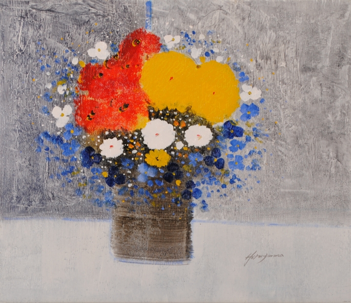 油絵の絵画で平山講平が描いた花の絵の油絵「幸せのブーケ」をご購入