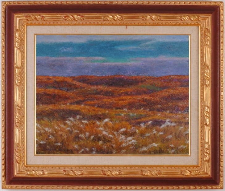 油絵の絵画で若林景光が描いた大分の風景画の油絵「九重高原」を通販で販売