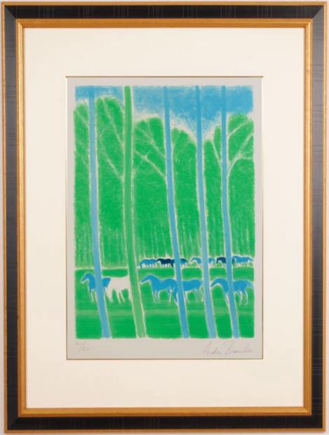 アンドレ・ブラジリエがリトグラフの版画で制作した馬の絵画「エルム