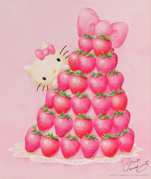 キティちゃんの絵をシルクスクリーンの版画で制作した山口裕子のキティ