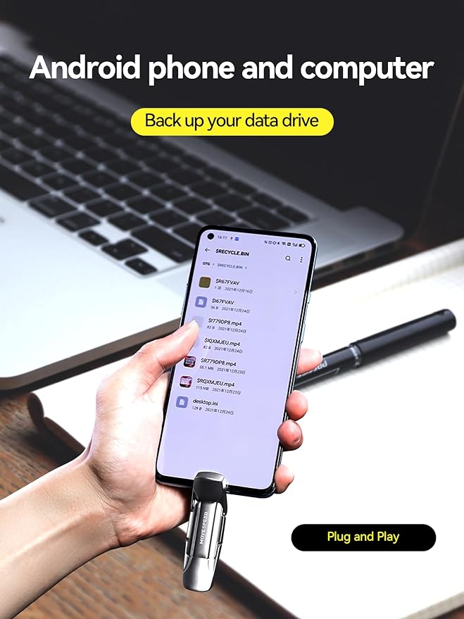 MOVESPEED 520MB/s Read/Write High Speed 128GB/2TB USB 3.2/Type C