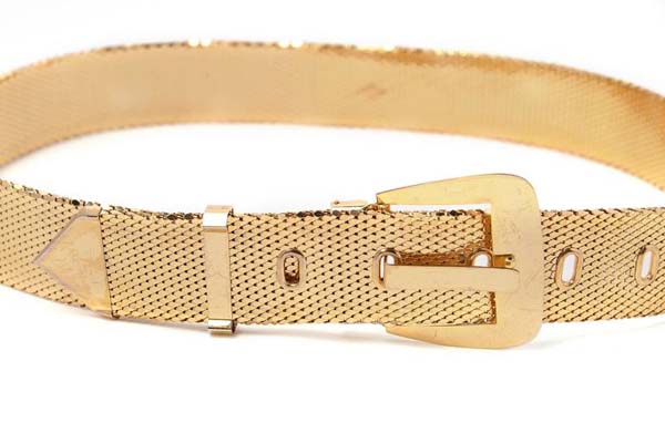 Vintage Whiting and Davis Gold Mesh Metal Belt - MRS Couture
