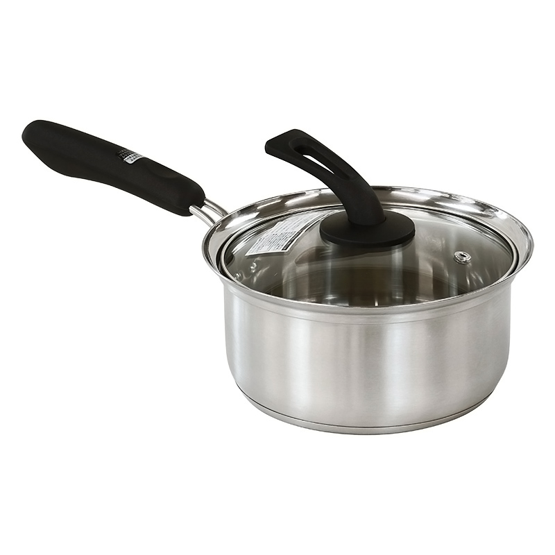 フタが立てられる ステンレス片手鍋 18cm ガス・IH対応 ｜ ミスター