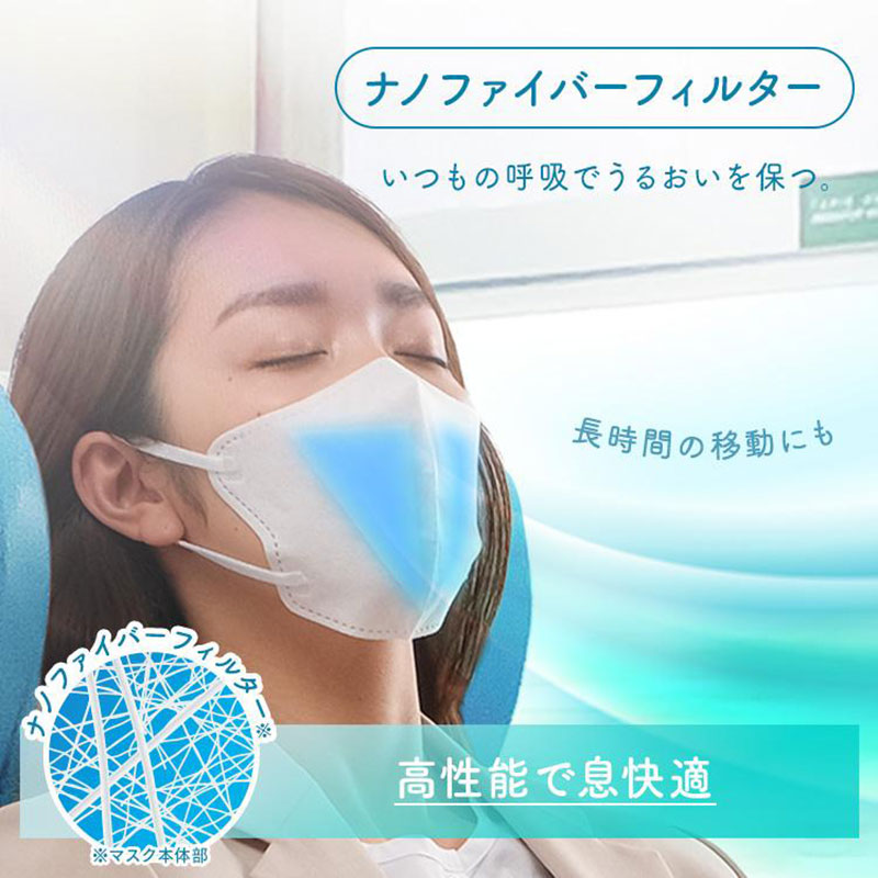 ナノエアーうるおい保水ぬれマスク 立体タイプ 20枚入 ｜ ミスター