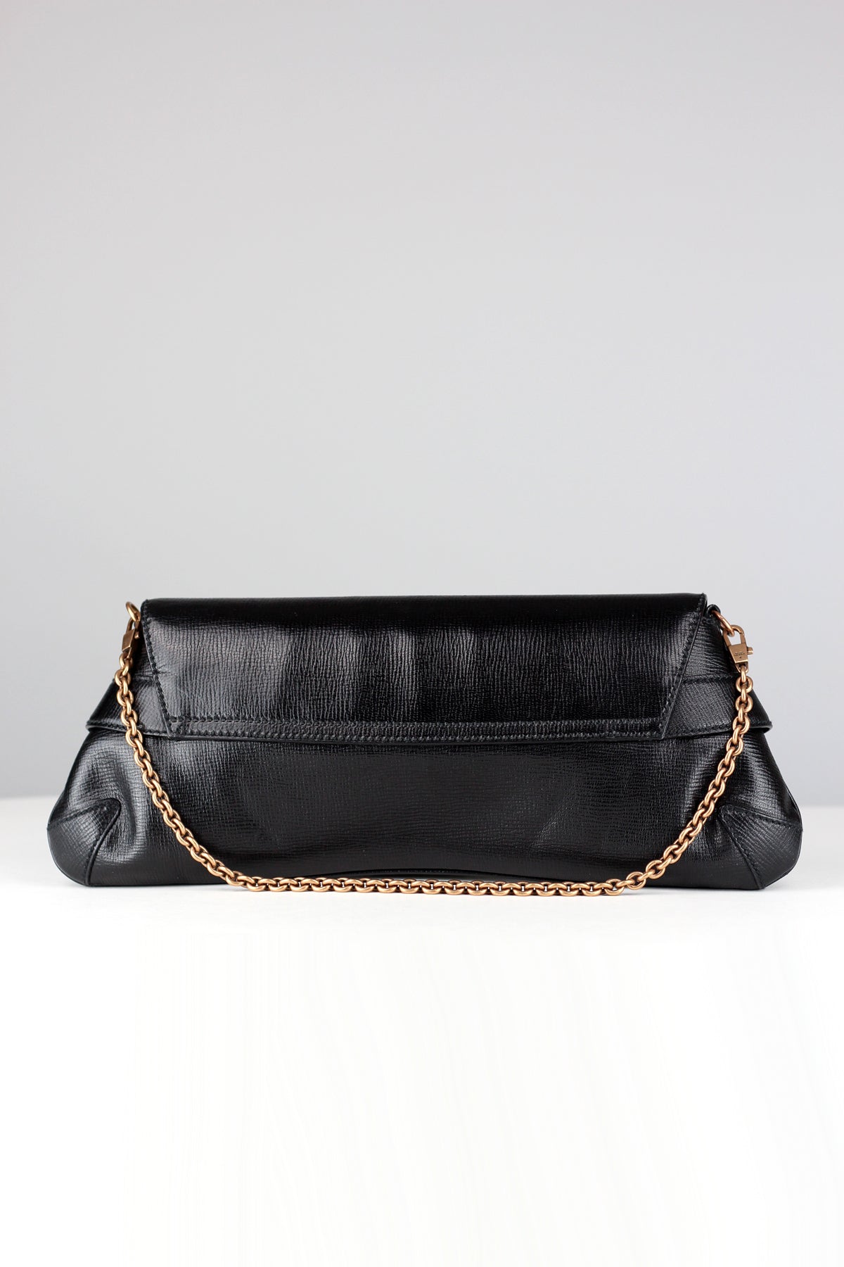 Gucci Tom Ford 2003 Rare Black Leather and Rose Gold Horsebit Bag