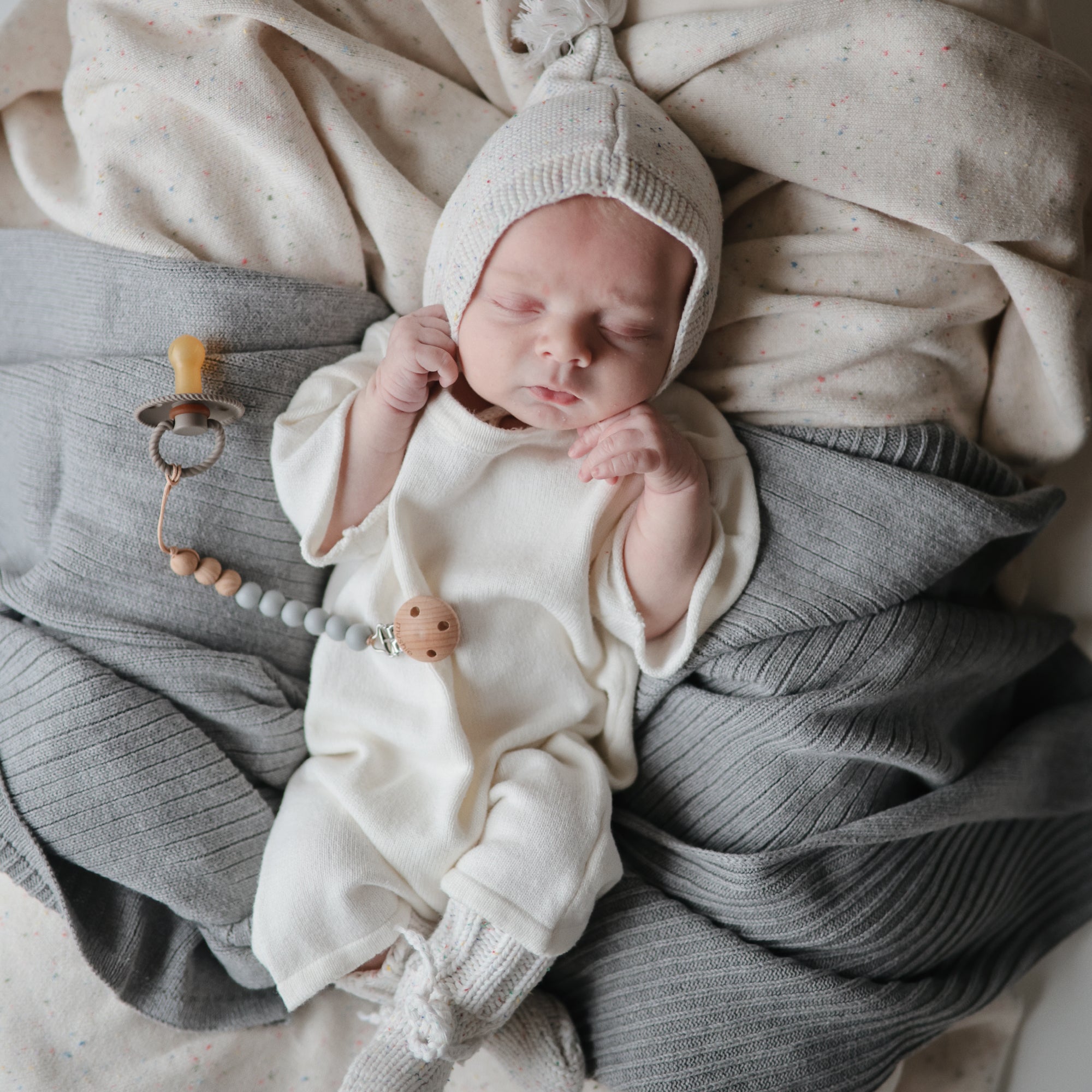 mushie ポイントレースブランケット アイボリー mushie ポイントレース