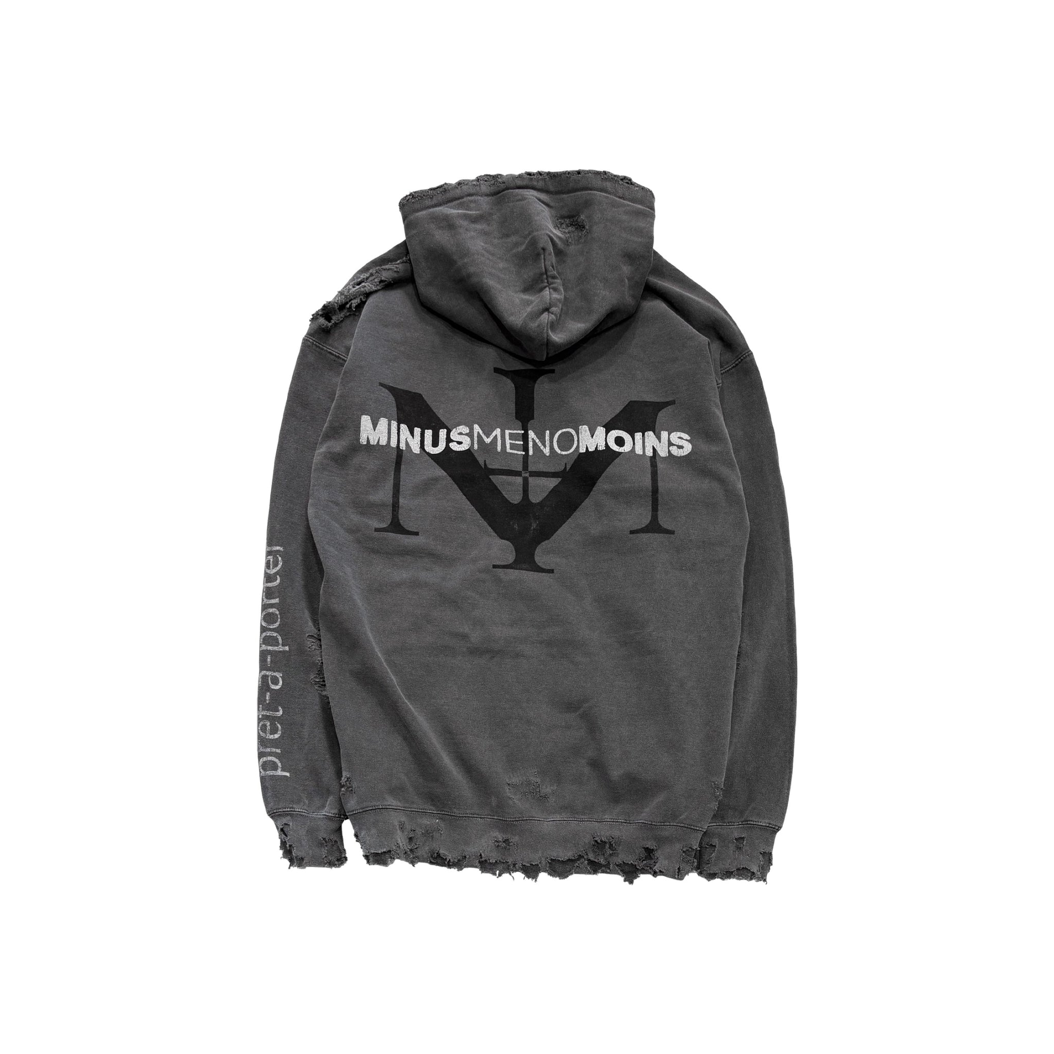 MINUS -【Bootleg Zip Up Hoodie With Damaged(SIN)(AGED BLACK