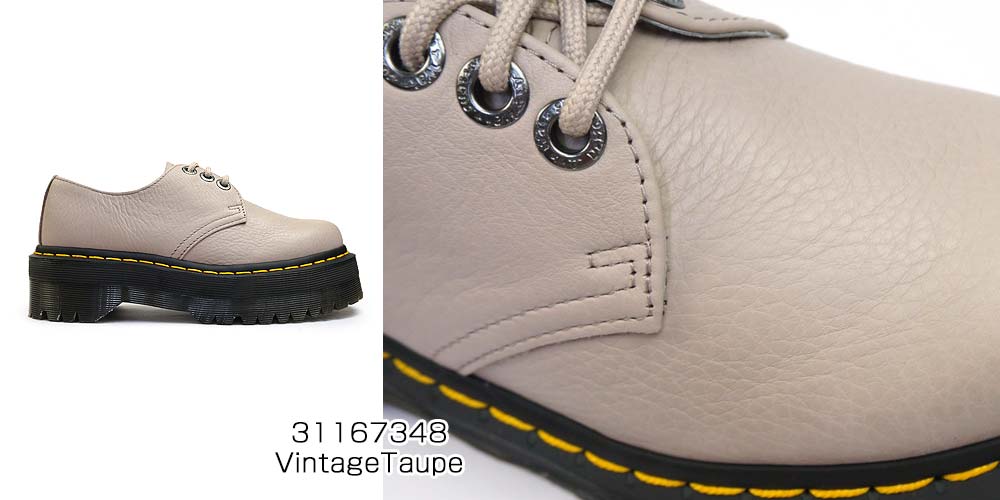 ドクターマーチン 厚底 1461 QUAD 2 レディース トープ 3ホール
