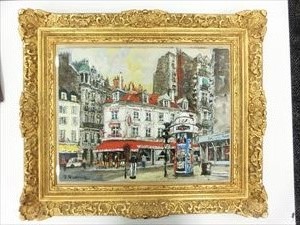 児玉幸雄 油彩 「パッシィの街」 6号