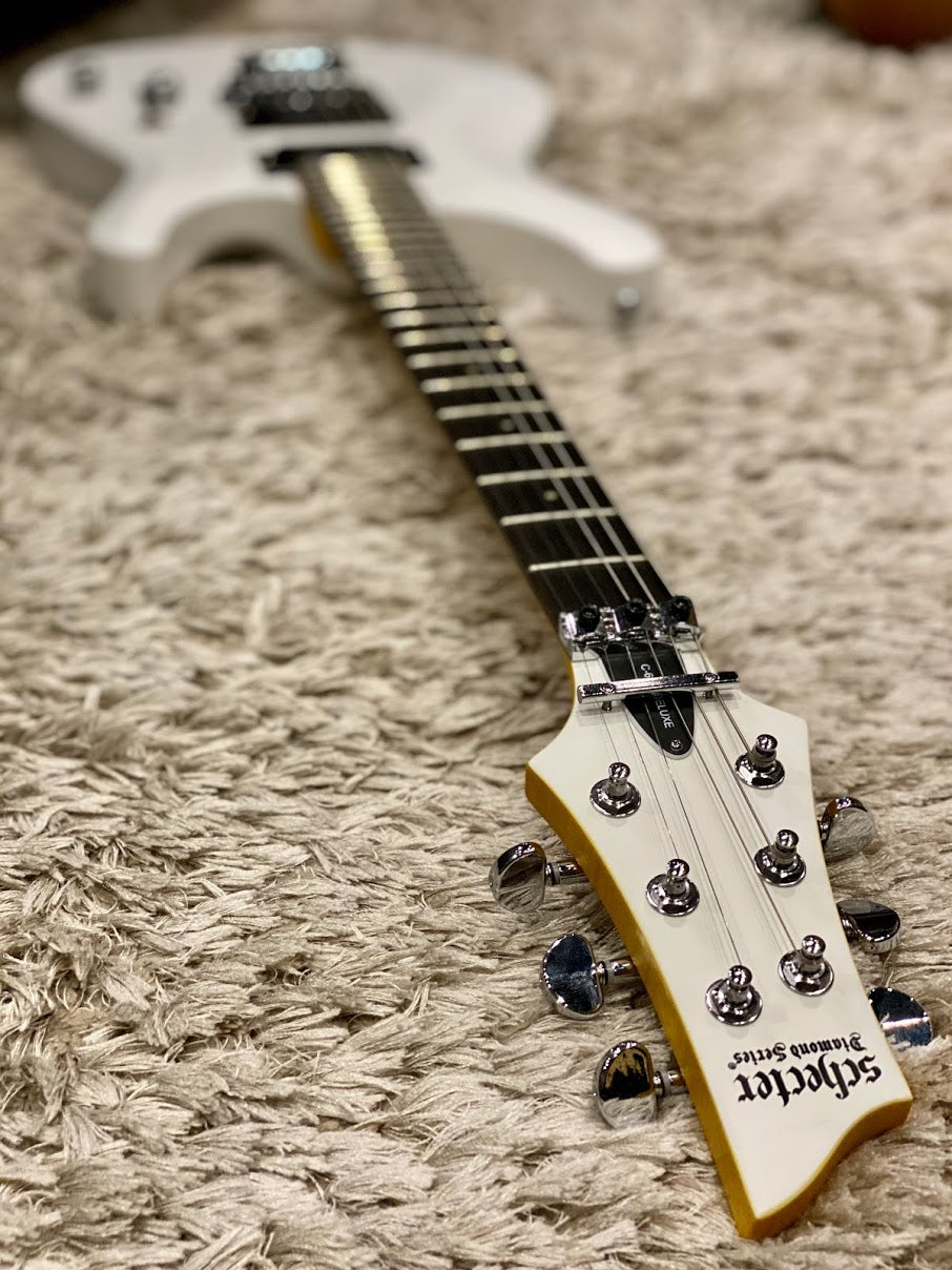 Schecter C-6 Deluxe FR in Satin White – nafiriguitar.com