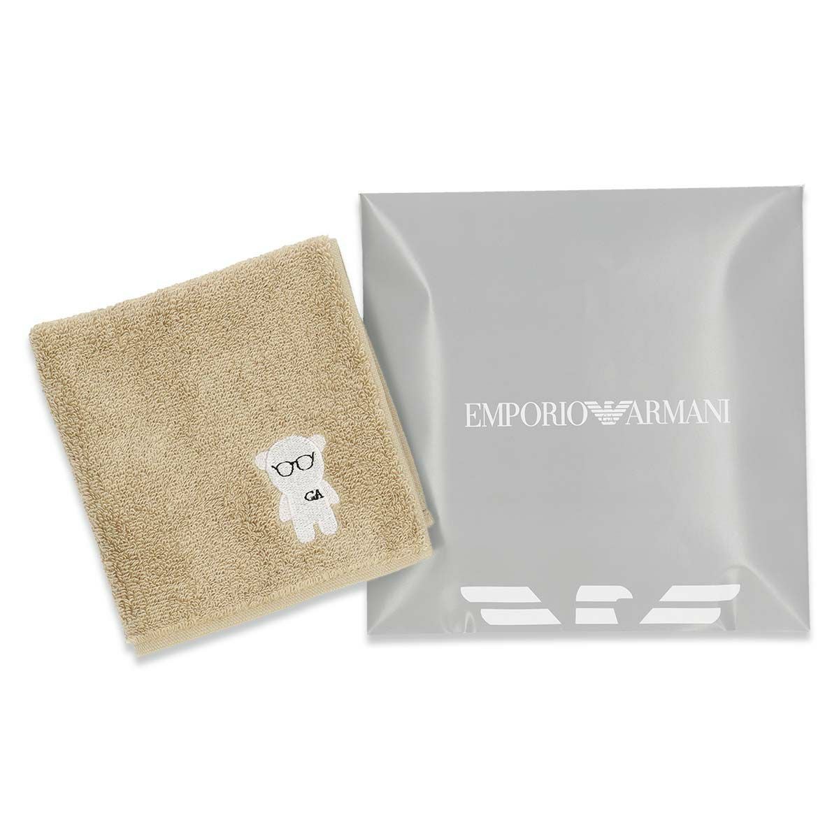 EMPORIO ARMANI EA マンガベア 綿100％ ミニタオル メンズ【365日最短