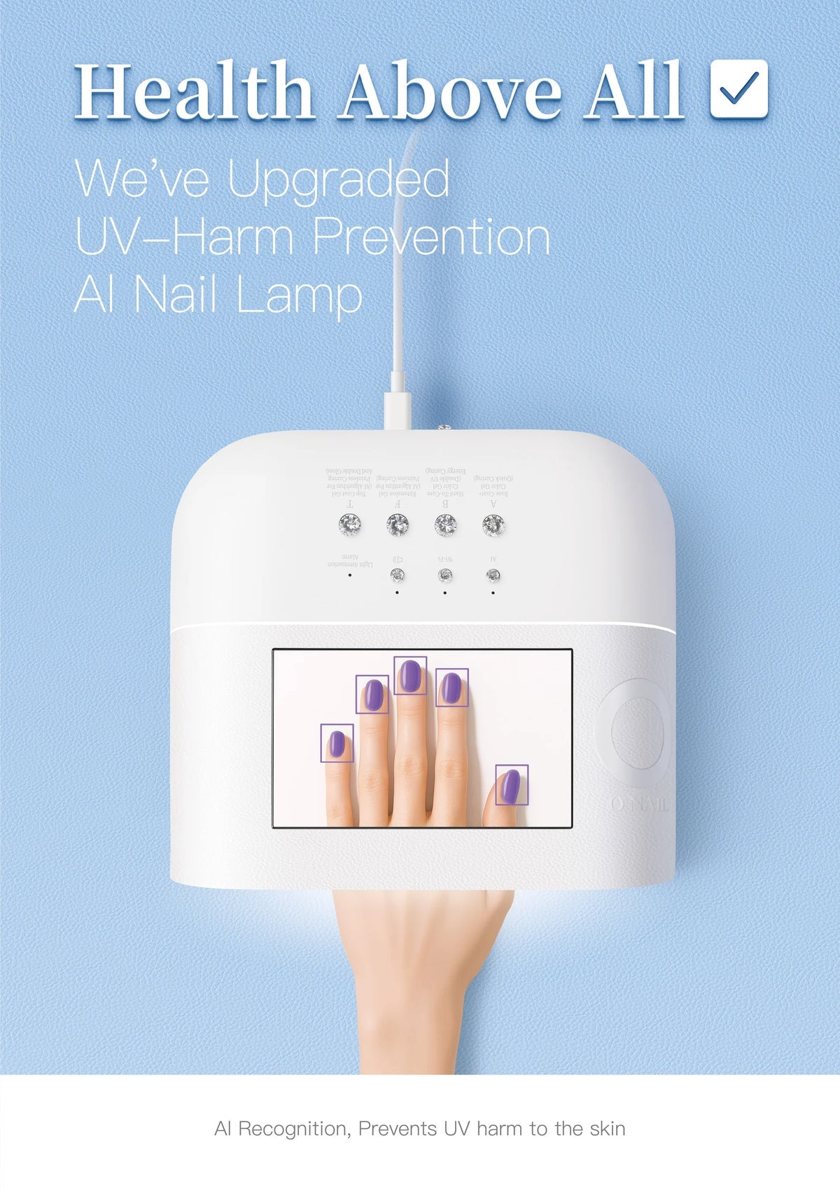 O NAIL AI UV Lamp – ONAIL Smart LED Nail Lamp with 109 LEDs