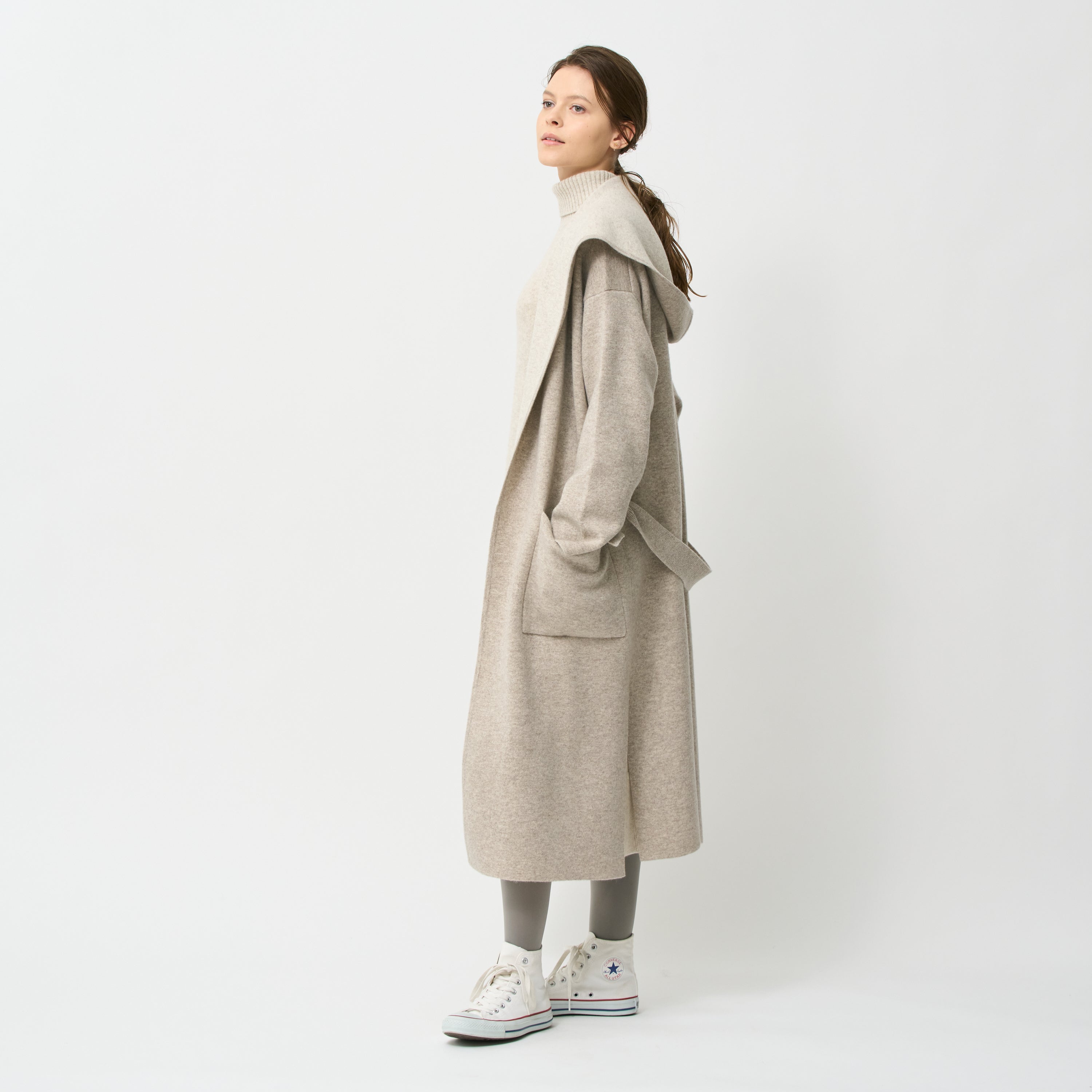 cashmere double face hooded coat(カシミヤダブルフェイスフード付き
