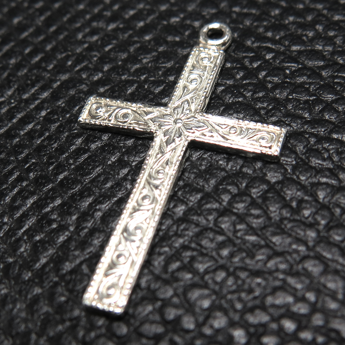 クロス チャーム 十字架 パーツ シルバー SV925 25mm×15mm （1個）